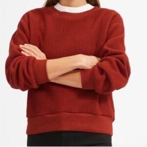 Everlane ReNew Rusty Long Sleeve Pullover Sherpa Crewneck Sweater